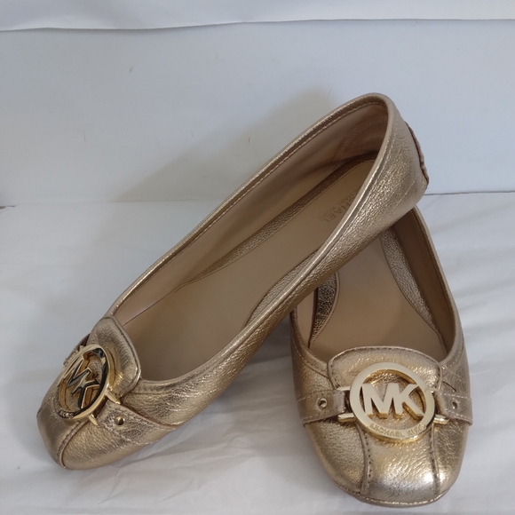 Michael Kors metallic Flats loafers logo sz 8 - Picture 13 of 14